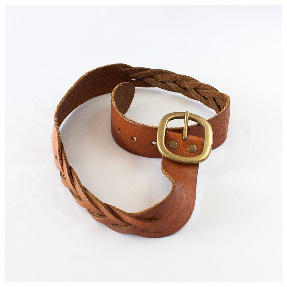 Brown leather belt